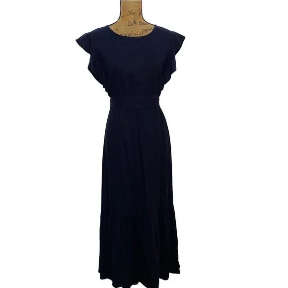 For Cynthia Dresses For Cynthia M Maxi Dress Linen Bl Navy